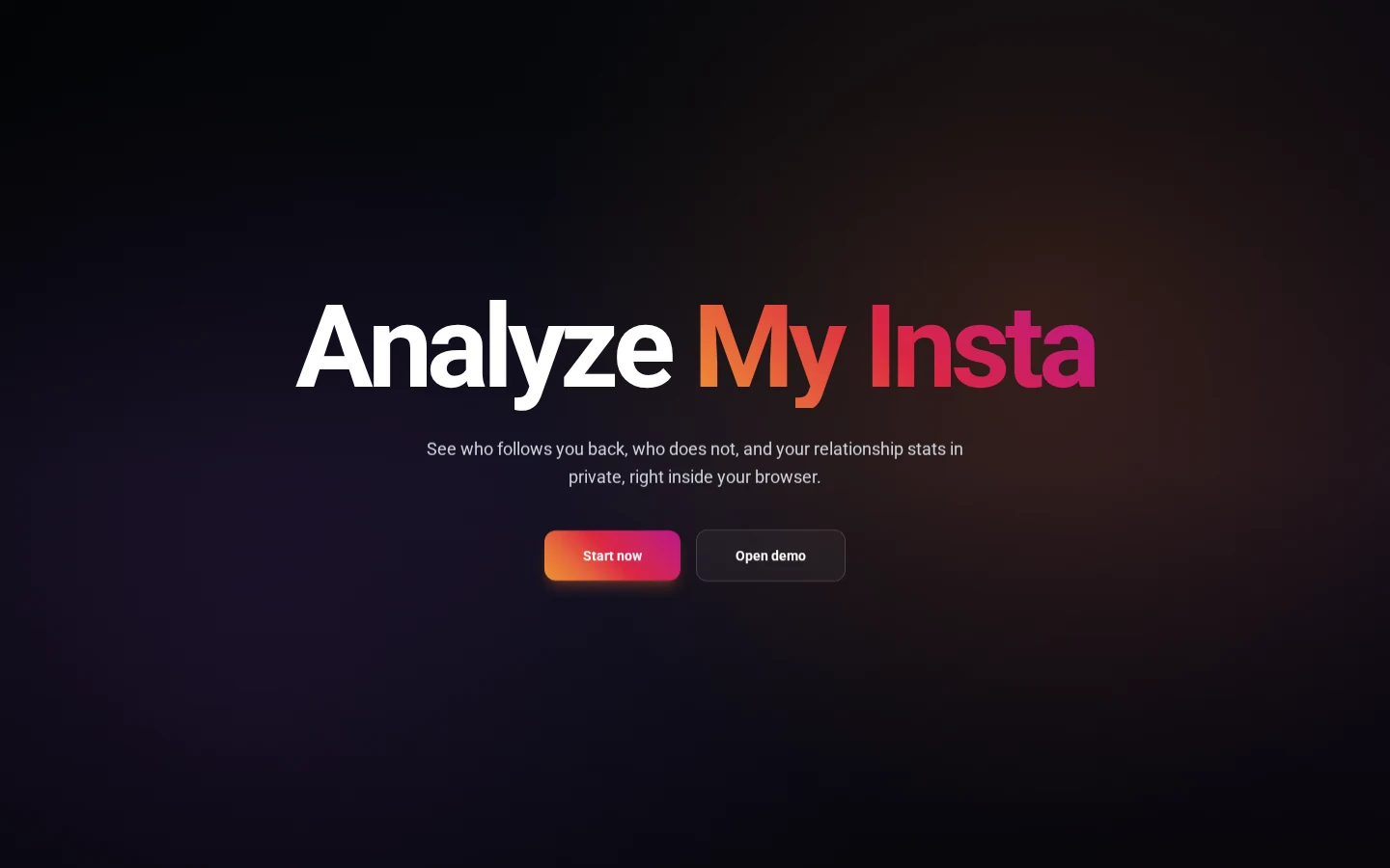 Screenshot of Analyze My Insta
