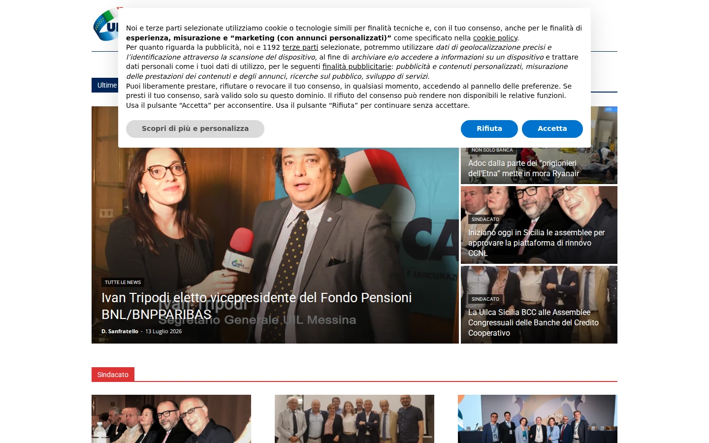 Screenshot of UILCA Sicilia News